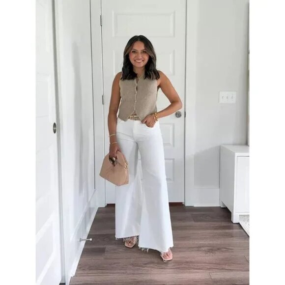 MOTHER The Roller High Rise Wide Leg Jeans in Fairest of Them All Size US 24 - Picture 1 of 15